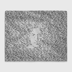 Плед флисовый Джон Леннон, портрет и слова песни, цвет: 3D-велсофт