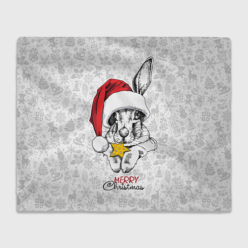 Плед Rabbit with cookies, merry Christmas / 3D-Велсофт – фото 1