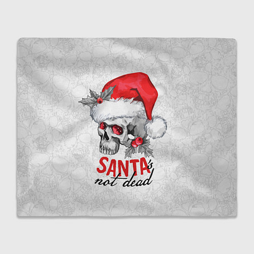 Плед Santa is not dead, skull in red hat / 3D-Велсофт – фото 1
