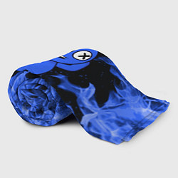 Плед флисовый Роблокс: Синий огонь, цвет: 3D-велсофт — фото 2
