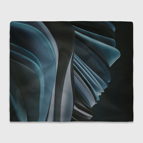 Плед Волнообразные синие пластины во тьме / 3D-Велсофт – фото 1