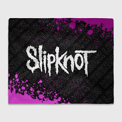 Плед флисовый Slipknot rock legends: надпись и символ, цвет: 3D-велсофт