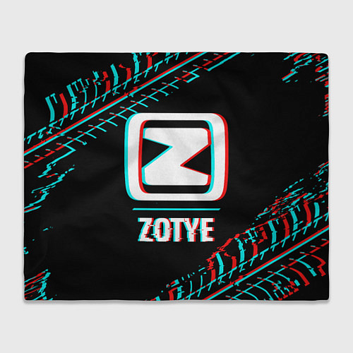 Плед Значок Zotye в стиле glitch на темном фоне / 3D-Велсофт – фото 1