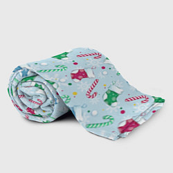 Плед флисовый Новогодний паттерн, цвет: 3D-велсофт — фото 2