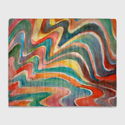 Плед флисовый Полосатый зигзаг акварель, цвет: 3D-велсофт