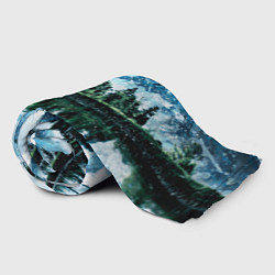 Плед флисовый Горный пейзаж акварелью, цвет: 3D-велсофт — фото 2