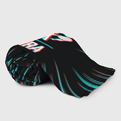 Плед флисовый Символ Akira в стиле glitch на темном фоне, цвет: 3D-велсофт — фото 2