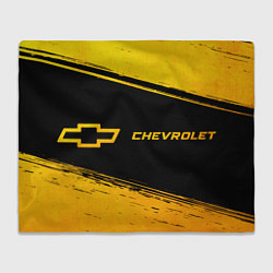 Плед флисовый Chevrolet - gold gradient: надпись и символ, цвет: 3D-велсофт