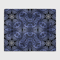 Плед флисовый Ажурный модный кружевной синий узор, цвет: 3D-велсофт