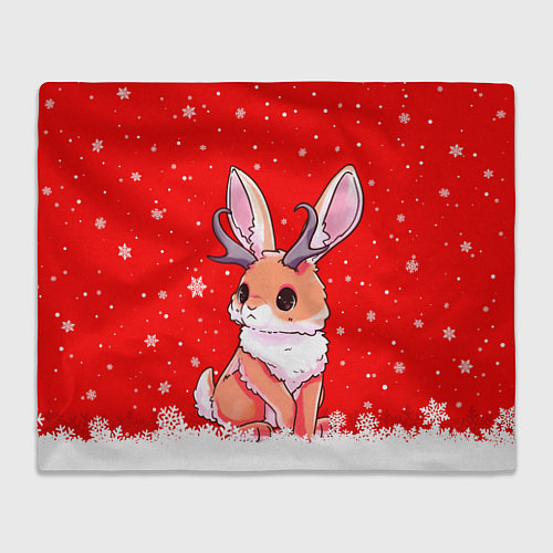 Плед Кролик олень - кролик с рожками / 3D-Велсофт – фото 1