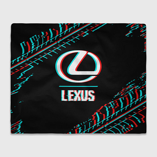 Плед Значок Lexus в стиле glitch на темном фоне / 3D-Велсофт – фото 1