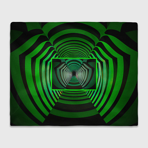 Плед Зелёный туннель - оптическая иллюзия / 3D-Велсофт – фото 1
