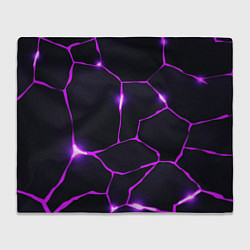 Плед флисовый Фиолетовые неоновые трещины, цвет: 3D-велсофт