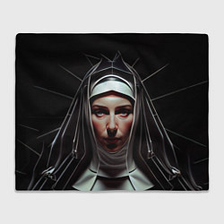 Плед флисовый Нейросеть: монахиня, цвет: 3D-велсофт