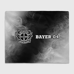 Плед флисовый Bayer 04 sport на темном фоне: надпись и символ, цвет: 3D-велсофт