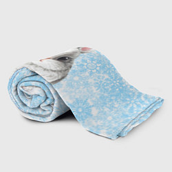 Плед флисовый Белый кролик и снежинки, цвет: 3D-велсофт — фото 2