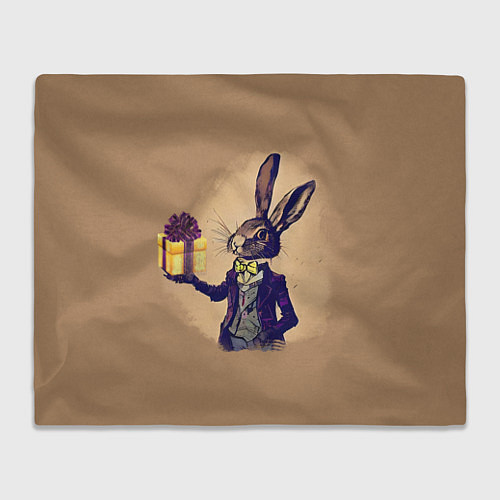 Плед Кролик в костюме с подарком / 3D-Велсофт – фото 1