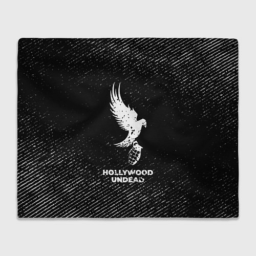 Плед Hollywood Undead с потертостями на темном фоне / 3D-Велсофт – фото 1