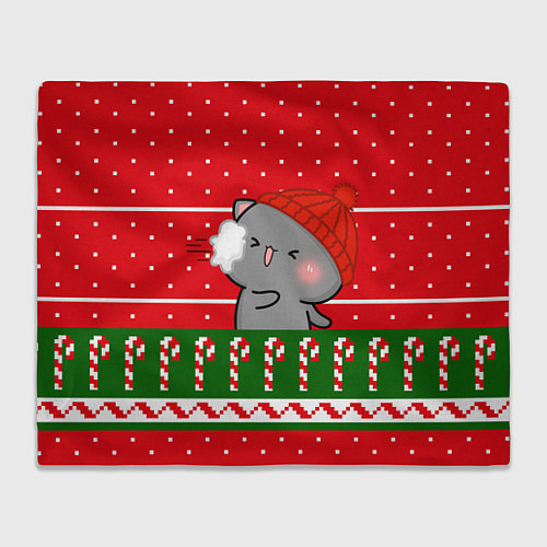 Плед Серый котик - игра в снежки / 3D-Велсофт – фото 1