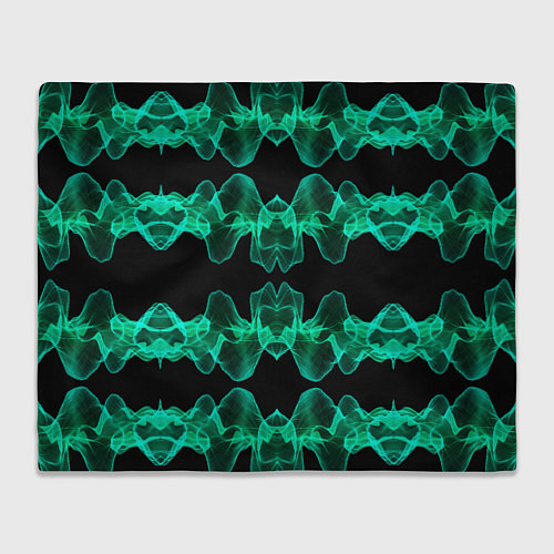 Плед Зелёные абстрактные полосы фракталов / 3D-Велсофт – фото 1