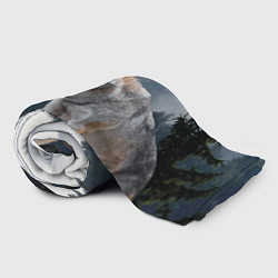 Плед флисовый Волк на фоне леса, цвет: 3D-велсофт — фото 2