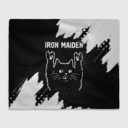 Плед Группа Iron Maiden и рок кот