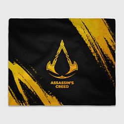 Плед флисовый Assassins Creed - gold gradient, цвет: 3D-велсофт