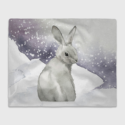 Плед Милый кролик на снегу / 3D-Велсофт – фото 1