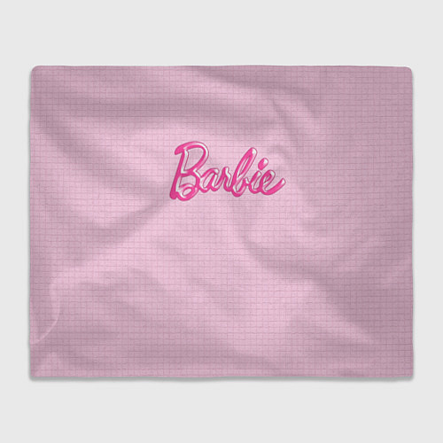 Плед Барби - логотип на клетчатом фоне / 3D-Велсофт – фото 1