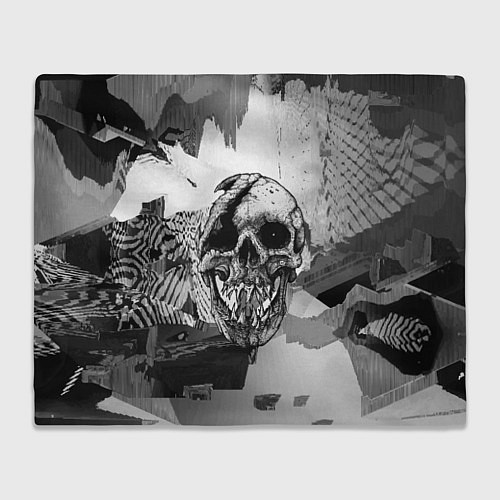 Плед Череп монстра - fangs - glitch / 3D-Велсофт – фото 1