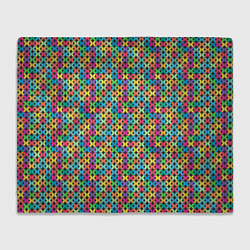 Плед флисовый Яркие вязаные крестики, цвет: 3D-велсофт