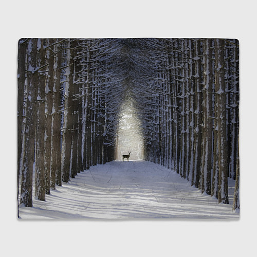 Плед Олень в зимнем лесу / 3D-Велсофт – фото 1