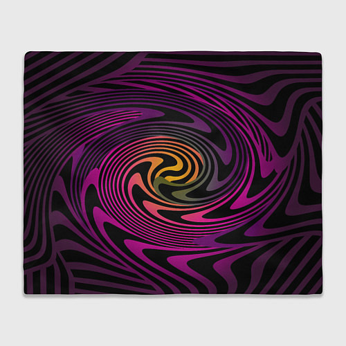 Плед Бордово черный абстрактный узор спираль / 3D-Велсофт – фото 1