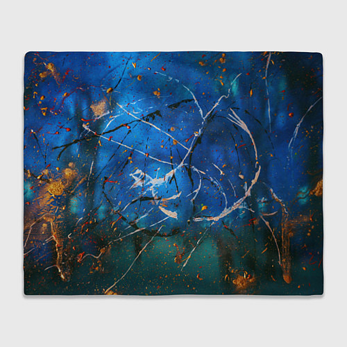 Плед Тёмно-синий туман и краски / 3D-Велсофт – фото 1