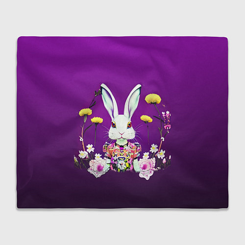 Плед Кролик с одуванчиками / 3D-Велсофт – фото 1