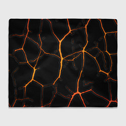 Плед флисовый Оранжевые трещины, цвет: 3D-велсофт