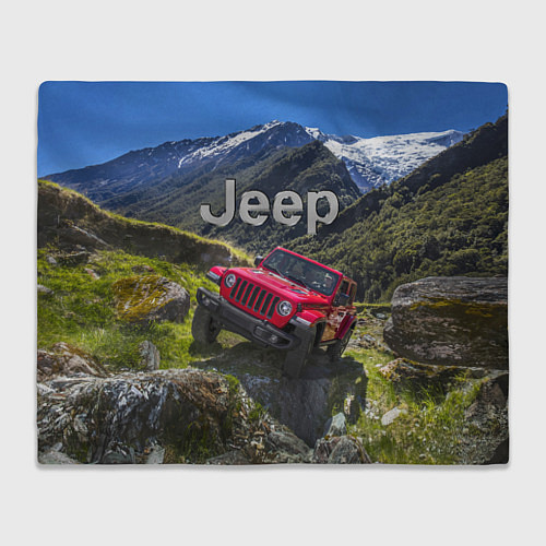 Плед Chrysler Jeep Wrangler Rubicon - горы / 3D-Велсофт – фото 1
