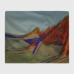 Плед флисовый Волнообразные разноцветные музыкальные линии, цвет: 3D-велсофт