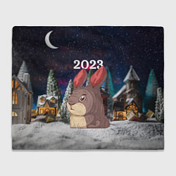 Плед флисовый Забавный кролик 2023, цвет: 3D-велсофт
