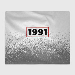 Плед флисовый 1991 - в красной рамке на светлом, цвет: 3D-велсофт