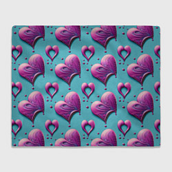 Плед флисовый Паттерн сердца и капли, цвет: 3D-велсофт