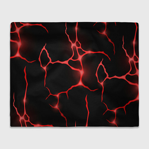 Плед Красные неоновые трещины / 3D-Велсофт – фото 1