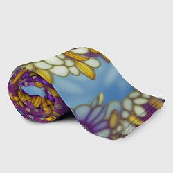 Плед флисовый Фиалковый букет стеклянный узор, цвет: 3D-велсофт — фото 2