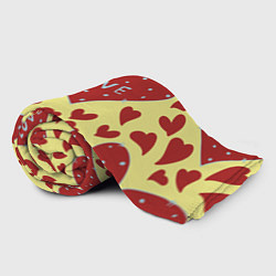 Плед флисовый Надпись love в красном сердце, цвет: 3D-велсофт — фото 2