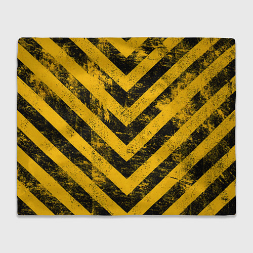 Плед WARNING - желто-черные полосы / 3D-Велсофт – фото 1