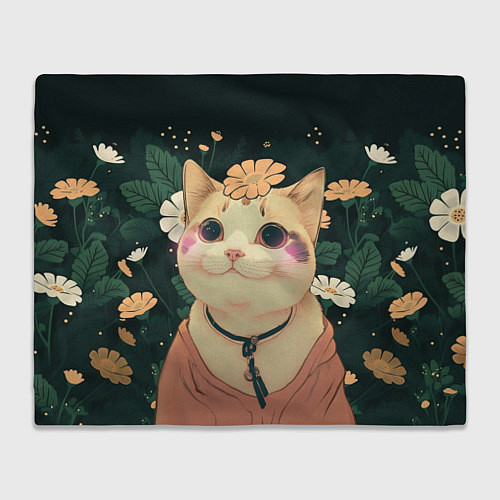 Плед Смущённый мемный котик / 3D-Велсофт – фото 1