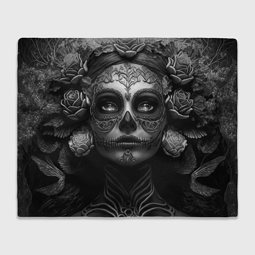 Плед Девушка с макияжем для дня мертвых / 3D-Велсофт – фото 1