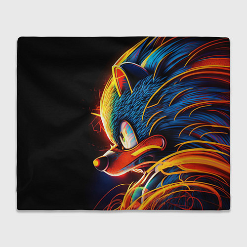 Плед Яркий неоновый соник / 3D-Велсофт – фото 1