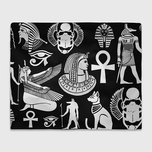 Плед Египетские знаки на черном фоне / 3D-Велсофт – фото 1