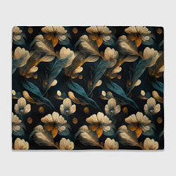 Плед флисовый Узор цветочный паттерн, цвет: 3D-велсофт